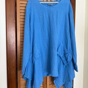 Flowy Blue Women's Tunic Top
